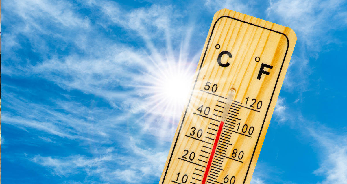 Hot temperatures shown on a thermomotor 